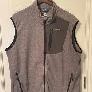 Eddie Bauer Men's Gray Fleece First Ascent Zip-Up Stand Collar Vest Size L